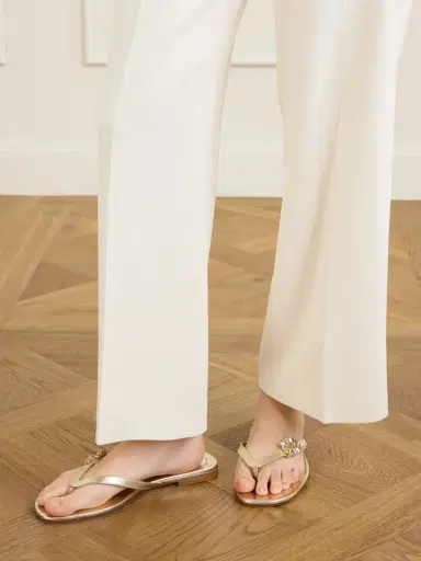 Roger Vivier Strass B Crystal-embellished Metallic Leather Sandals | Thumbnail 2 Roger Vivier Strass B Crystal-embellished Metallic Leather Sandals | Thumbnail 2