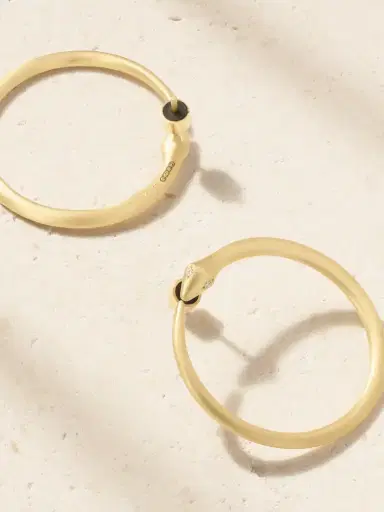 Ileana Makri Snake 18-karat Gold Diamond Hoop Earrings | Thumbnail 4