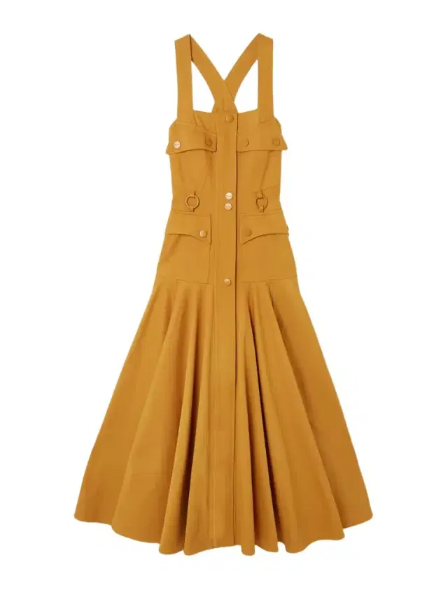 Luna Embellished Paneled Cotton-drill Midi Dress