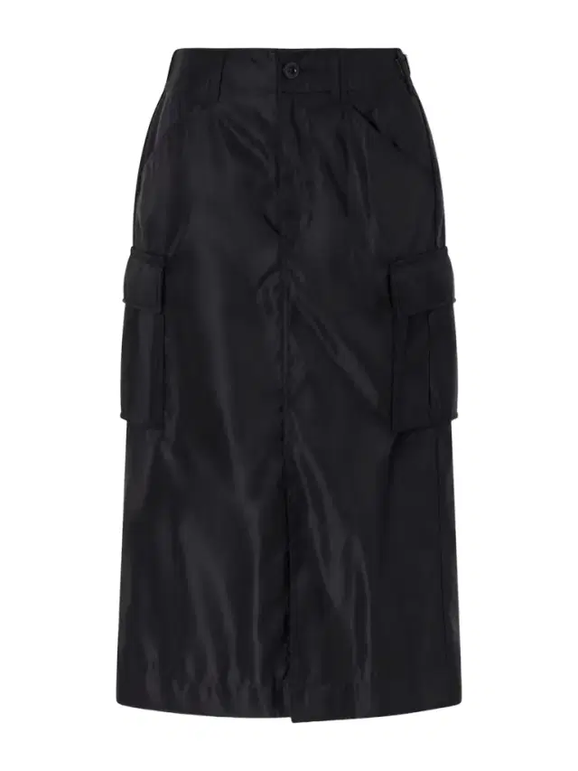 Padded Twill Midi Skirt