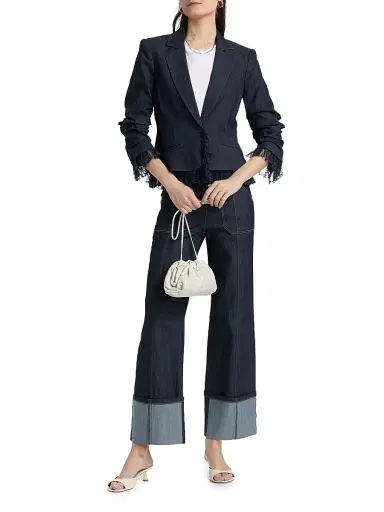 Cinq à Sept Women's Roxie Lace-Trim Denim Jacket - Indigo - Size 0 | Thumbnail 2