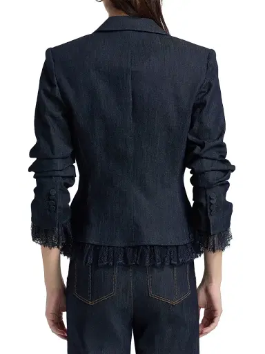 Cinq à Sept Women's Roxie Lace-Trim Denim Jacket - Indigo - Size 0 | Thumbnail 5