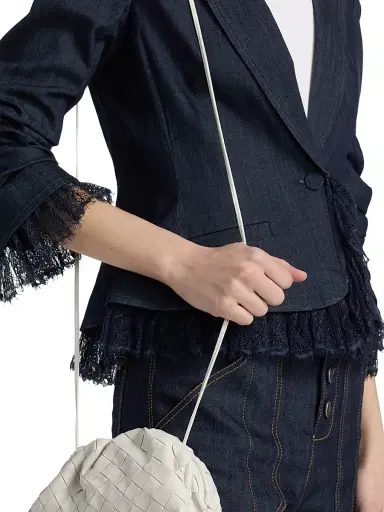 Cinq à Sept Women's Roxie Lace-Trim Denim Jacket - Indigo - Size 0 | Thumbnail 6