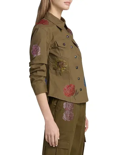 Cinq à Sept Women's Canyon Crystal Rose Scrunched Jacket | Thumbnail 4 Cinq à Sept Women's Canyon Crystal Rose Scrunched Jacket | Thumbnail 4