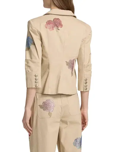 Cinq à Sept Women's Khloe Le Petit Crystal Rose Blazer | Thumbnail 5 Cinq à Sept Women's Khloe Le Petit Crystal Rose Blazer | Thumbnail 5