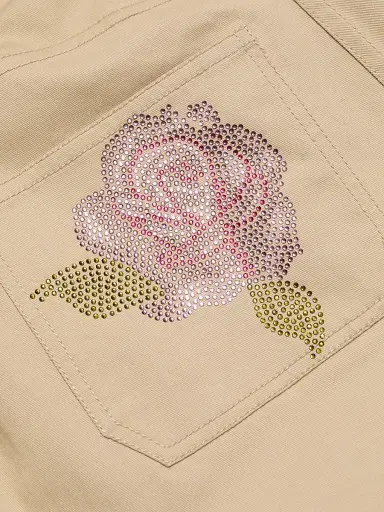 Cinq à Sept Women's Mylah Crystal Rose Drawstring Pants - Khaki Multi - Size 14 | Thumbnail 7