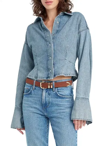 Favorite Daughter Women's The Eyes On Me Denim Shirt - Lexington - Size Large | Thumbnail 2 Favorite Daughter Women's The Eyes On Me Denim Shirt - Lexington - Size Large | Thumbnail 2