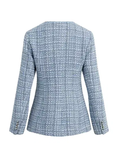 Favorite Daughter Women's The Spencer Tweed Jacket - Sky Blue Tweed - Size XS | Thumbnail 2