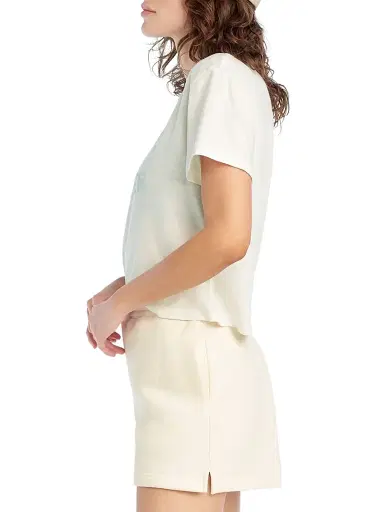 Favorite Daughter Women's The Cropped Logo T-Shirt - Gardenia Light Sage | Thumbnail 4 Favorite Daughter Women's The Cropped Logo T-Shirt - Gardenia Light Sage | Thumbnail 4