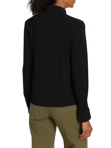 Nili Lotan Women's Celestine Button-Front Blouse - Black - Size Large | Thumbnail 5 Nili Lotan Women's Celestine Button-Front Blouse - Black - Size Large | Thumbnail 5