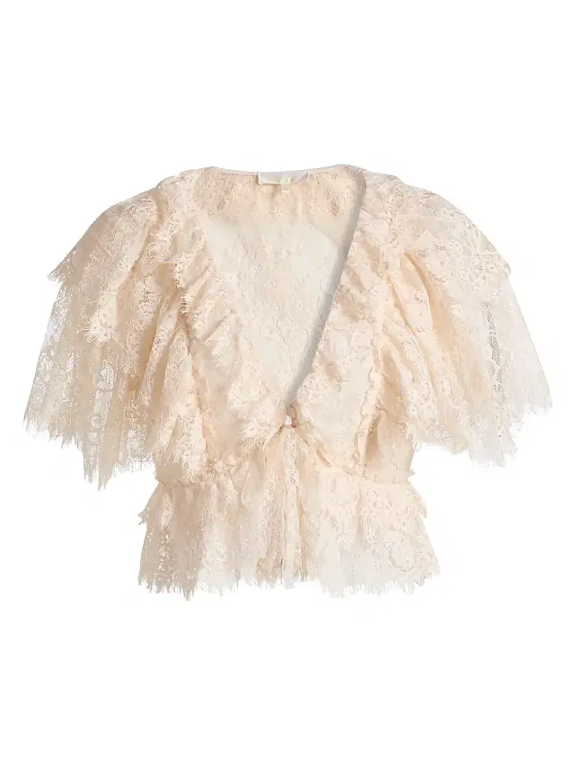 Women's Caper Tiered Lace Crop Top -