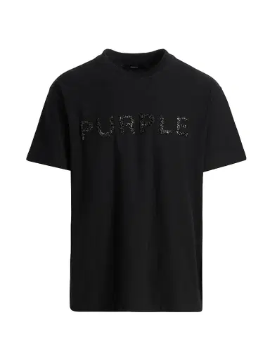 Purple Brand Men's Glitter Logo Cotton Jersey T-Shirt | Thumbnail 1 Purple Brand Men's Glitter Logo Cotton Jersey T-Shirt | Thumbnail 1