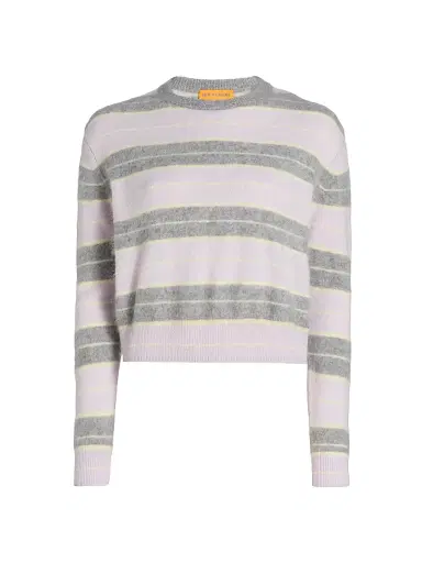 Guest in Residence Women's Grizzly Striped Cashmere Crewneck Sweater - Dusk Combo | Thumbnail 1 Guest in Residence Women's Grizzly Striped Cashmere Crewneck Sweater - Dusk Combo | Thumbnail 1