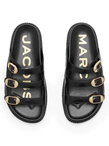 Marc Jacobs Women's The Kiki Leather Slides - Black - Size 5 Sandals | Thumbnail 3 Marc Jacobs Women's The Kiki Leather Slides - Black - Size 5 Sandals | Thumbnail 3