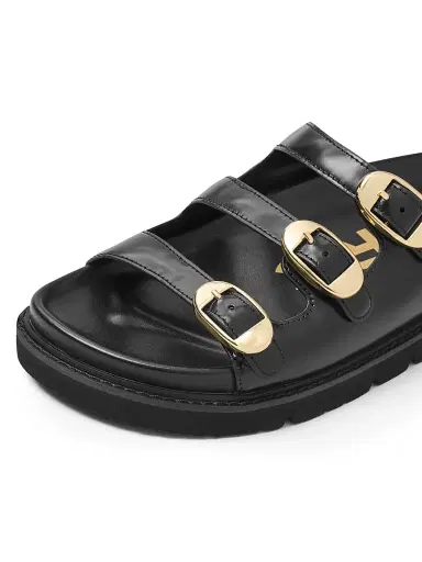 Marc Jacobs Women's The Kiki Leather Slides - Black - Size 5 Sandals | Thumbnail 5 Marc Jacobs Women's The Kiki Leather Slides - Black - Size 5 Sandals | Thumbnail 5