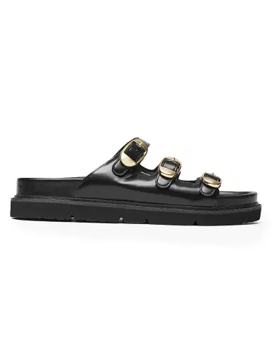 Marc Jacobs Women's The Kiki Leather Slides - Black - Size 5 Sandals | Thumbnail 1 Marc Jacobs Women's The Kiki Leather Slides - Black - Size 5 Sandals | Thumbnail 1