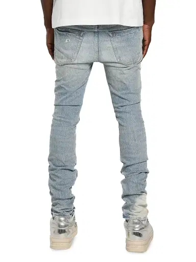 Purple Brand Men's Garda Repairs Distressed Skinny Jeans - Light Indigo | Thumbnail 2 Purple Brand Men's Garda Repairs Distressed Skinny Jeans - Light Indigo | Thumbnail 2
