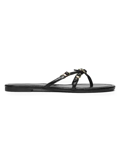 Marc Jacobs Women's The Kiki Leather Flat Sandals - Black - Size 5 | Thumbnail 1