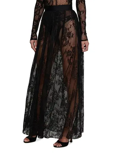 L'Agence Women's Alona Lace Maxi Skirt - Black - Size 0 | Thumbnail 3 L'Agence Women's Alona Lace Maxi Skirt - Black - Size 0 | Thumbnail 3