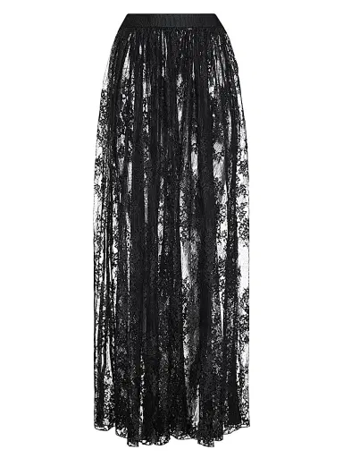 L'Agence Women's Alona Lace Maxi Skirt - Black - Size 0 | Thumbnail 1 L'Agence Women's Alona Lace Maxi Skirt - Black - Size 0 | Thumbnail 1
