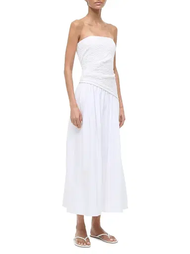 Staud Women's Nia Stretch-Cotton A-Line Midi-Dress - White - Size XL | Thumbnail 3 Staud Women's Nia Stretch-Cotton A-Line Midi-Dress - White - Size XL | Thumbnail 3