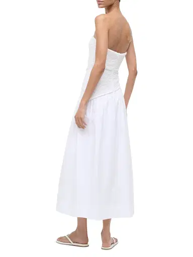 Staud Women's Nia Stretch-Cotton A-Line Midi-Dress - White - Size XL | Thumbnail 4 Staud Women's Nia Stretch-Cotton A-Line Midi-Dress - White - Size XL | Thumbnail 4