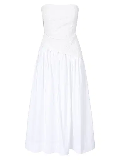 Staud Women's Nia Stretch-Cotton A-Line Midi-Dress - White - Size XL | Thumbnail 1 Staud Women's Nia Stretch-Cotton A-Line Midi-Dress - White - Size XL | Thumbnail 1