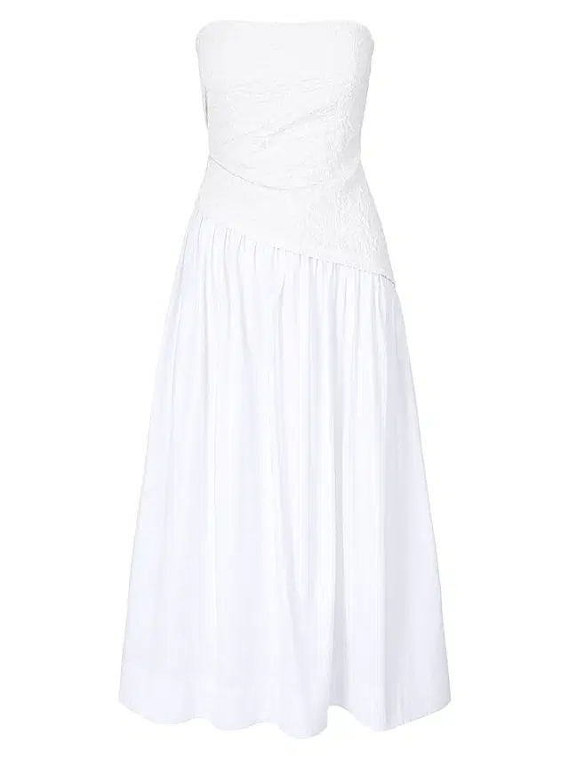 Staud Women's Nia Stretch-Cotton A-Line Midi-Dress - White