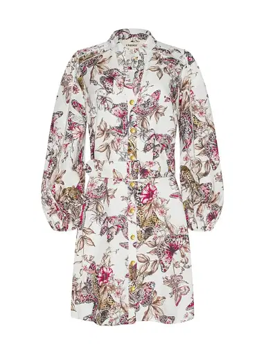 L'Agence Women's Kiersten Butterfly Jungle Print Shirtdress | Thumbnail 1 L'Agence Women's Kiersten Butterfly Jungle Print Shirtdress | Thumbnail 1