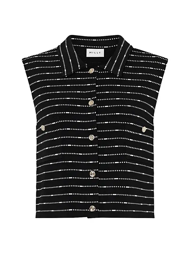 Women's Lainey Striped Knit Top - Black White