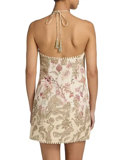 Hemant & Nandita Women's Paisley Cotton-Linen Sheath Minidress - Size XL | Thumbnail 5
