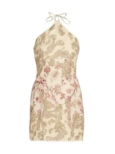 Hemant & Nandita Women's Paisley Cotton-Linen Sheath Minidress - Size XL | Thumbnail 1