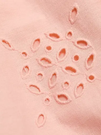 Hemant & Nandita Women's Eyelet Embroidered A-Line Midi-Dress - Peach - Size Medium | Thumbnail 7