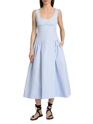 Proenza Schouler White Label Women's Kendall Tech Cotton-Blend Midi-Dress | Thumbnail 2 Proenza Schouler White Label Women's Kendall Tech Cotton-Blend Midi-Dress | Thumbnail 2