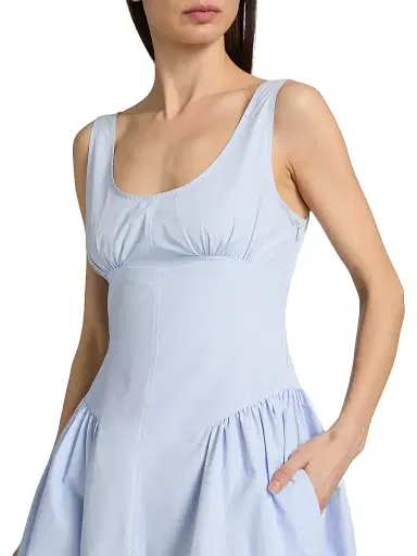 Proenza Schouler White Label Women's Kendall Tech Cotton-Blend Midi-Dress | Thumbnail 6 Proenza Schouler White Label Women's Kendall Tech Cotton-Blend Midi-Dress | Thumbnail 6
