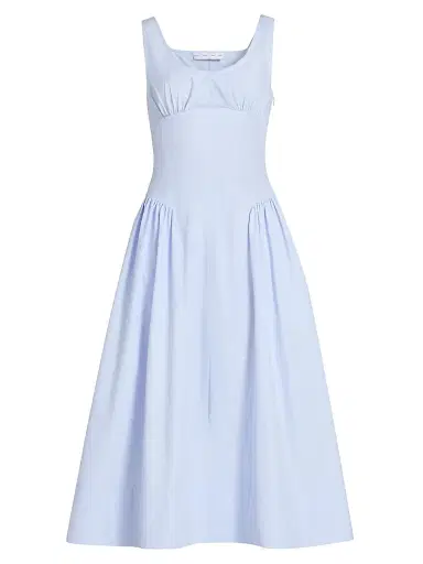 Proenza Schouler White Label Women's Kendall Tech Cotton-Blend Midi-Dress | Thumbnail 1 Proenza Schouler White Label Women's Kendall Tech Cotton-Blend Midi-Dress | Thumbnail 1