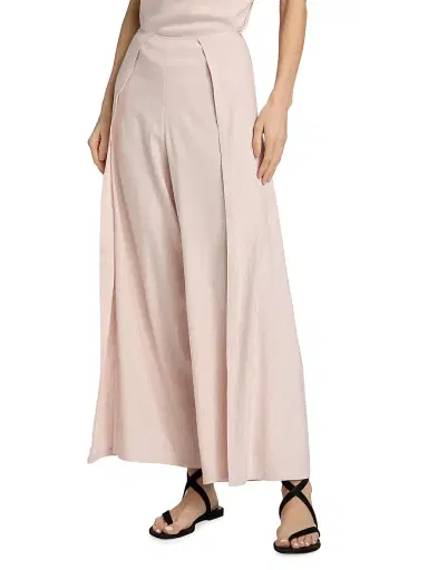 Proenza Schouler White Label Women's Calla Slub Linen-Blend Pants - Orchid - Size 0 | Thumbnail 3