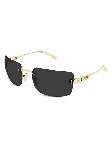 Gucci Women's Block Bending 61MM Rectangular Sunglasses - Gold Black | Thumbnail 1
