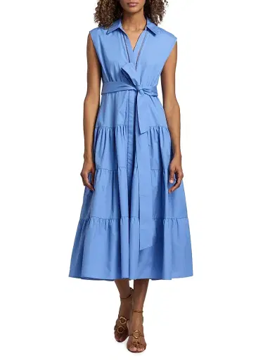Kobi Halperin Women's Bea Cotton-Poplin Tiered Self-Belt Midi-Dress | Thumbnail 2