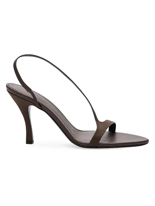 Loulou Studio Women's Lane 85MM Leather Sandals - Dark Brown
