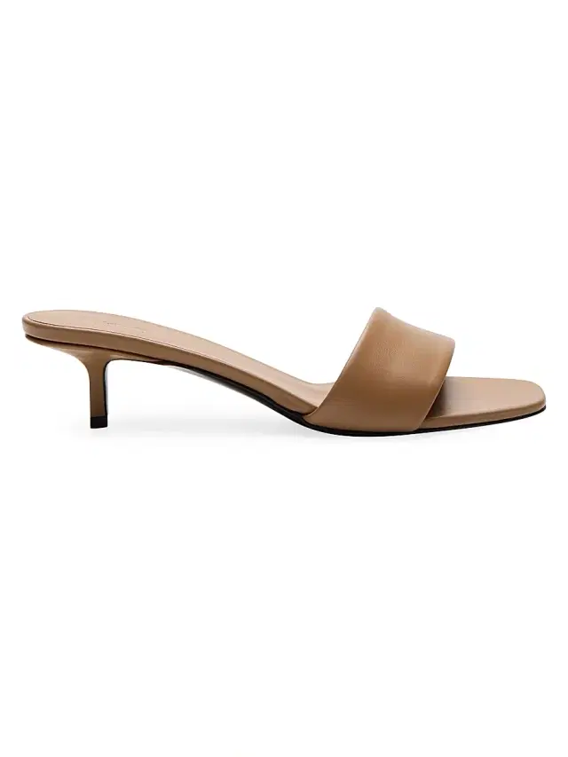 Loulou Studio Women's Andy 40MM Leather Kitten-Heel Mules - Sienna