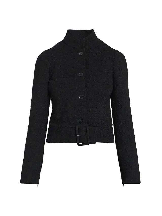 Courreges Women's Buckle Heritage Tweed Jacket - Black