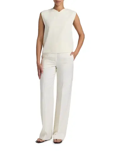 Loulou de Saison Women's Daika Boxy V-Neck Top | Thumbnail 2 Loulou de Saison Women's Daika Boxy V-Neck Top | Thumbnail 2