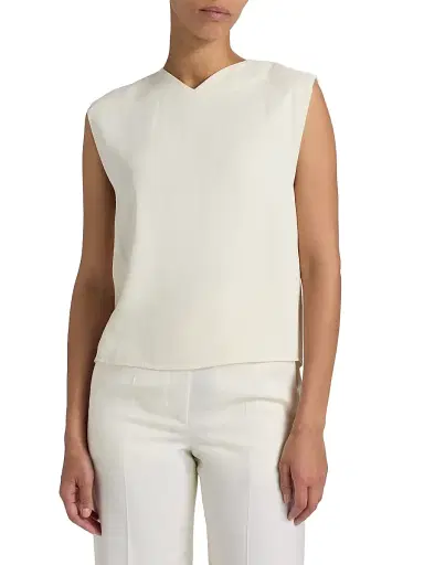 Loulou de Saison Women's Daika Boxy V-Neck Top | Thumbnail 3 Loulou de Saison Women's Daika Boxy V-Neck Top | Thumbnail 3