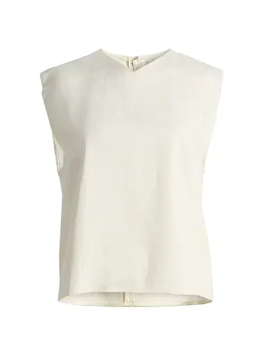 Loulou de Saison Women's Daika Boxy V-Neck Top | Thumbnail 1 Loulou de Saison Women's Daika Boxy V-Neck Top | Thumbnail 1