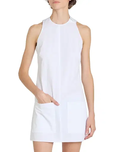 Courreges Women's Heritage Cotton Poplin Minidress - Blanc | Thumbnail 3 Courreges Women's Heritage Cotton Poplin Minidress - Blanc | Thumbnail 3