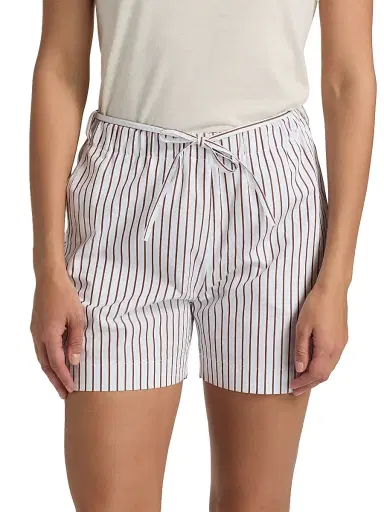 Loulou de Saison Women's Lory Drawstring Shorts - Dark Red Light Blue - Size 0 | Thumbnail 3