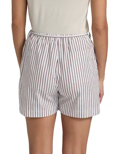 Loulou de Saison Women's Lory Drawstring Shorts - Dark Red Light Blue - Size 0 | Thumbnail 5