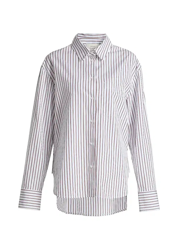 Women's Maud Oversized Shirt - Dark Red Light Blue