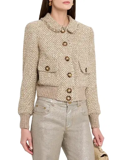 Maison Common Women's Tweed Knit Blazer - Beige Multi | Thumbnail 3 Maison Common Women's Tweed Knit Blazer - Beige Multi | Thumbnail 3